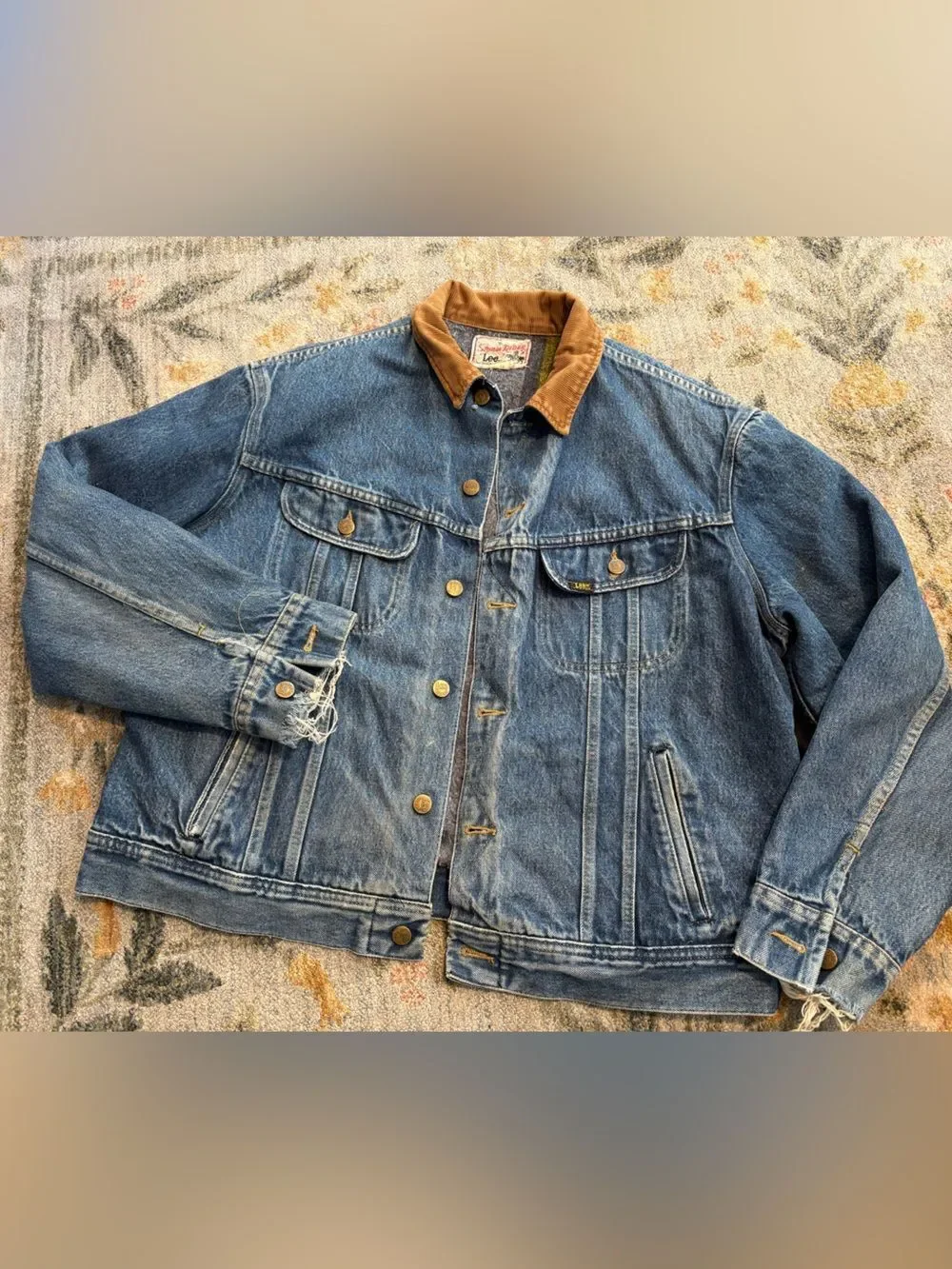 Vintage Lee Storm Rider Denim Jacket XL 46 R Blanket Lined CHORE COAT